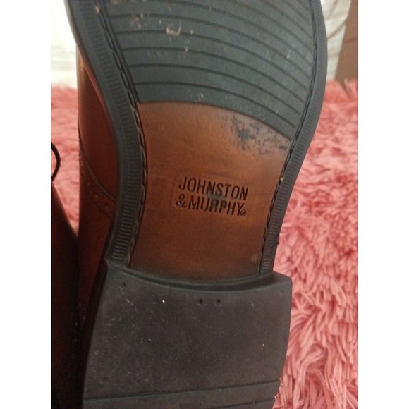 Men\'s Johnston And Murphy Brown Lace Up Leather Oxford Career Work Shoes Sz 9.5M main image 4